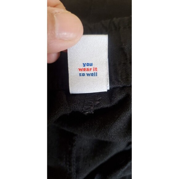 Old Navy Linen Pants High Rise Wide Leg Straight Comfort Waist Rayon Black Sz L - Picture 4 of 16